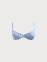 Light Blue Floral Textured Underwire Bikini Top - Image 6