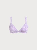 Purple Textured V Neck Bikini Top - Image 6