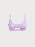 Purple Textured Cut Out Bikini Top - Image 6