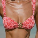 Red Rose Textured Bikini Top