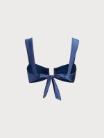 Blue Ruched U-Neck Bikini Top - Image 8