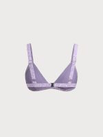 Purple Textured V Neck Bikini Top - Image 7