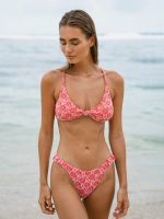 Red Rose Textured Twist Bikini Top - Image 4