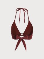 Wine Red Back Tie Bikini Top - Image 7