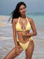 Yellow Tie O-Ring Bikini Top - Image 5