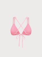 Pink Textured Strappy Bikini Top - Image 7