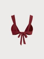 Wine Red Gold-Accented Bikini Top - Image 5
