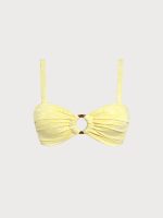 Yellow Textured Cutout O-Ring Bikini Top - Image 6