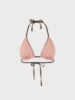 Coffee Halter Reversible Triangle Bikini Top - Image 14