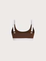 Brown Contrast Trim Bikini Top - Image 6
