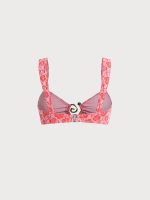 Red Rose Textured Bikini Top - Image 7