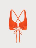 ECONYL® Orange U Neck Bikini Top - Image 6