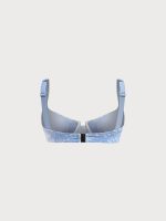 Light Blue Floral Textured Underwire Bikini Top - Image 7