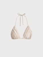 Off White Ruched Bikini Top - Image 5