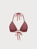 Brick Red Stitch Triangle Bikini Top - Image 7