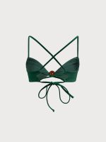 Dark Green X Cross Bikini Top - Image 8