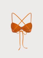 Orange Textured O-Ring Bikini Top - Image 9