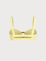 Yellow Textured Cutout O-Ring Bikini Top - Image 7
