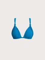 Blue Ruched Knot Bikini Top - Image 5