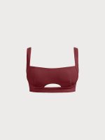Wine Red Cutout Bikini Top - Image 6