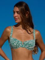 Green Textured Underwire Bikini Top - Image 4