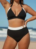 Black Natural Waisted Plus Size Bikini Bottom - Image 3
