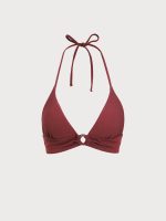 Wine Red Back Tie Bikini Top - Image 6
