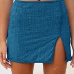 Blue Jacquard Cover-Up Skirt