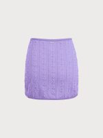 purple Jacquard Cover-Up Skirt - Image 6
