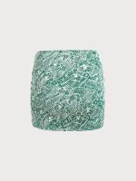 Green Textured Cover Up Skirt - Image 7