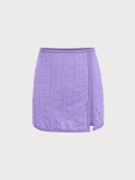 purple Jacquard Cover-Up Skirt - Image 5