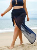 Blue Glitter Plus Size Cover-up