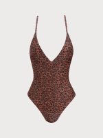 Leopard Print Lurex One-Piece Swimsuit - Image 4