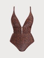 Leopard Print Plus Size One-Piece Swimsuit - Image 7