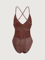 Leopard Print Lurex One-Piece Swimsuit - Image 5
