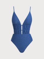 Lurex Drawstring One-Piece Swimsuit - Image 6