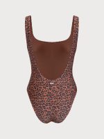 Leopard Square Neck One Piece Swimwear - Image 8