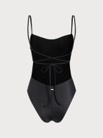 ECONYL® Black Criss-cross One Piece Swimwear - Image 6