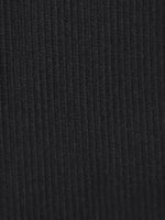 Black Textured Plunge One-Piece Swimsuit - Image 8