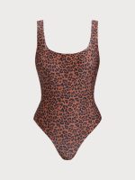 Leopard Square Neck One Piece Swimwear - Image 7