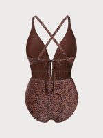 Leopard Print Plus Size One-Piece Swimsuit - Image 8