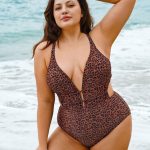 Leopard Print Plus Size One-Piece Swimsuit
