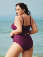Burgundy Plus Size Tankini Bottom - Image 2