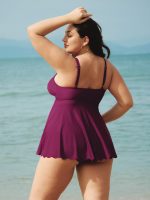 Burgundy Plus Size Tankini Bottom - Image 4