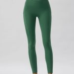 Green Natural Waisted Leggings 25"