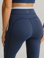 Navy Natural Waisted Leggings 25" - Image 4