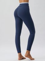 Navy Natural Waisted Leggings 25" - Image 2