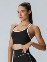Black X Cross Lycra® Sports Bra - Medium Support