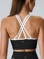 Black X Cross Lycra® Sports Bra - Medium Support - Image 2