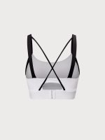 White Contrast Strap Sports Bra - Medium Support - Image 8